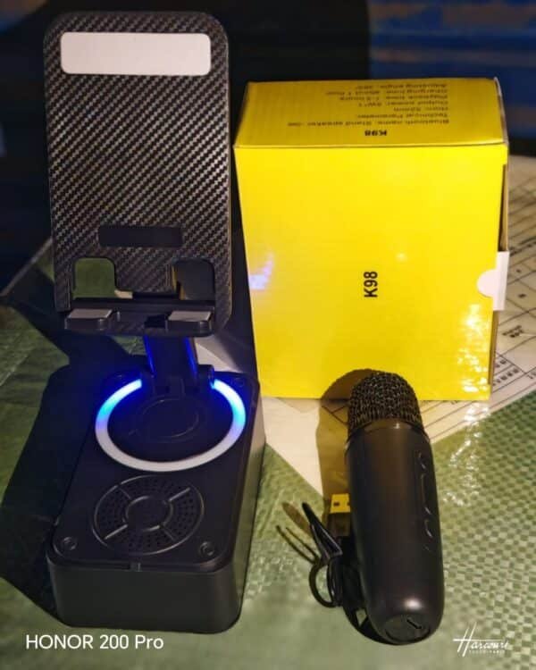 K98 Rotating Foldable Cell Phone Stand with Bluetooth Speaker